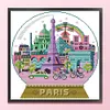Paris Scenery In Crystal Ball-14CT Stamped Cross Stitch 27*28cm/10.63*11.02in tapestrymarket