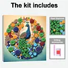 Kit de peinture circulaire en r&eacute;sine de paon bricolage 30x30cm avec cadre rond de boutons cr&eacute;atifs peinture pour adultes d&eacute;butants arts cr&eacute;atifs d&eacute;coration int&eacute;rieure