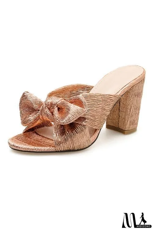 MidiSono - Metal Feeling Bow High Heel Slipper
