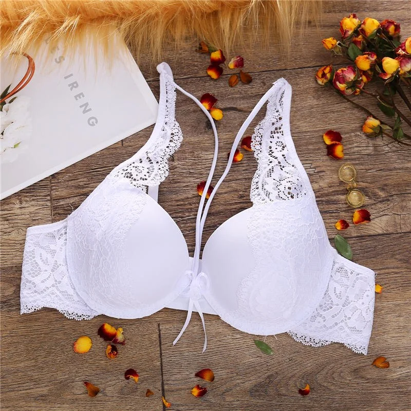 Sexy Push Up Bra Lingerie Femme Transparent Seamless Wireless Bra Intimates Lace Bralette Brassiere Crop Top Bras For Women