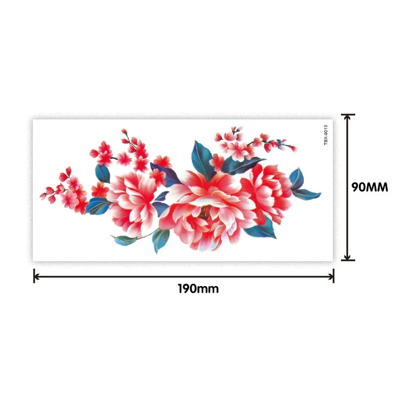 Waterproof sweat female flower tattoo sticker Ladies flower rose peony plum blossom tattoo sticker