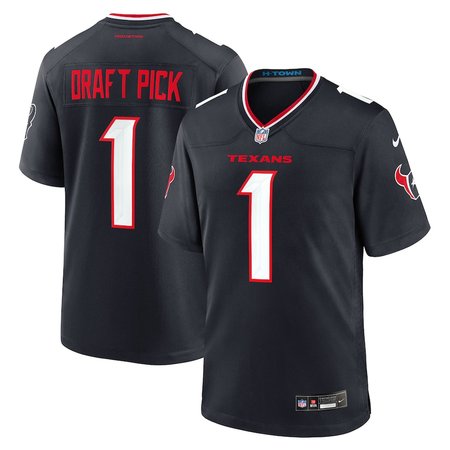 Youth Houston Texans #1  Navy 2025 NFL Draft First Round Pick No. 25 Game Jersey