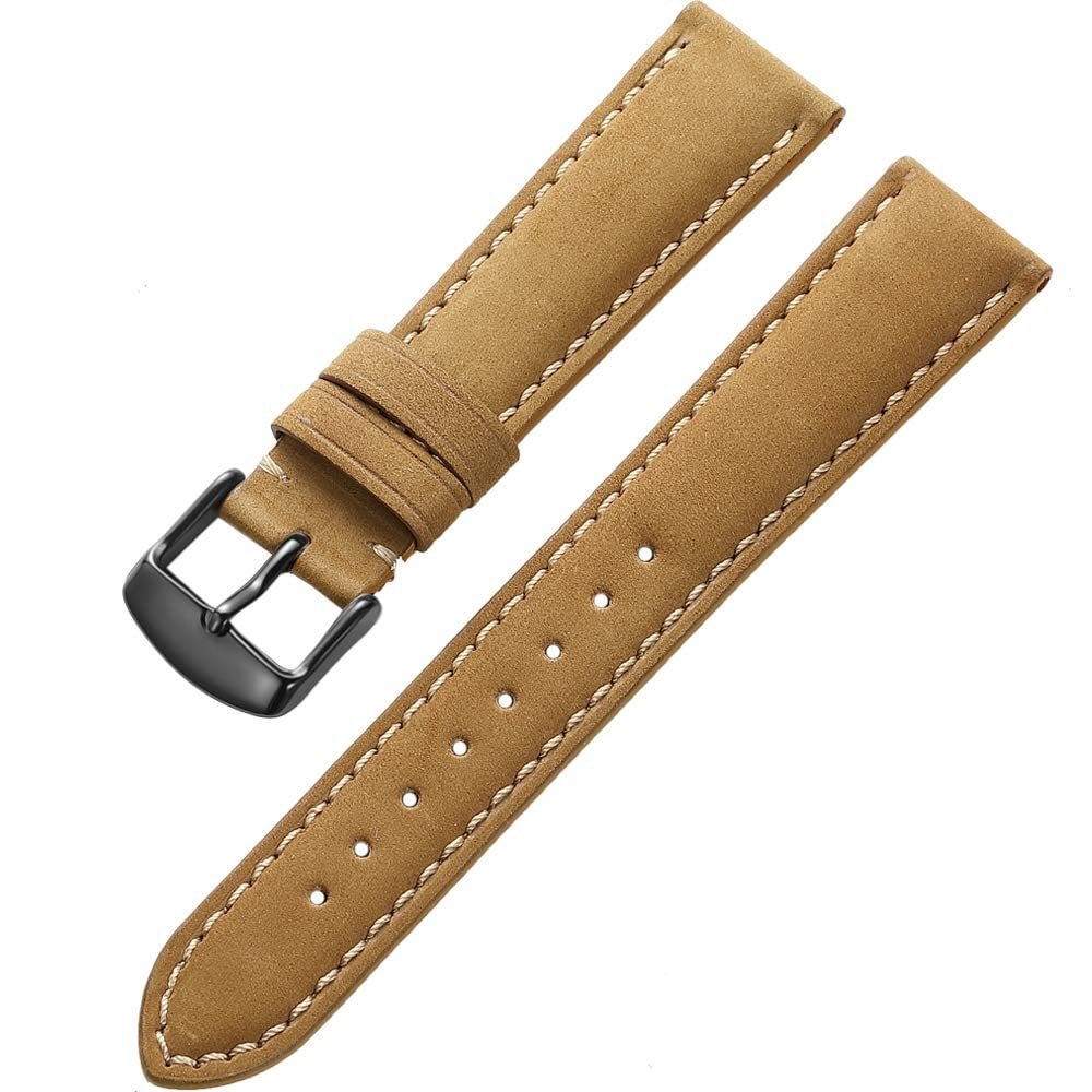 Genuine Calf Leather Watch Band Alligator Grain Padded Color & Width (18mm,19mm, 20mm,21mm,22mm Or 24mm) Gold Silver