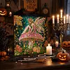 Mushroom Butterfly Girl Framed Special Shape Diamond Painting Kit 25x25cm