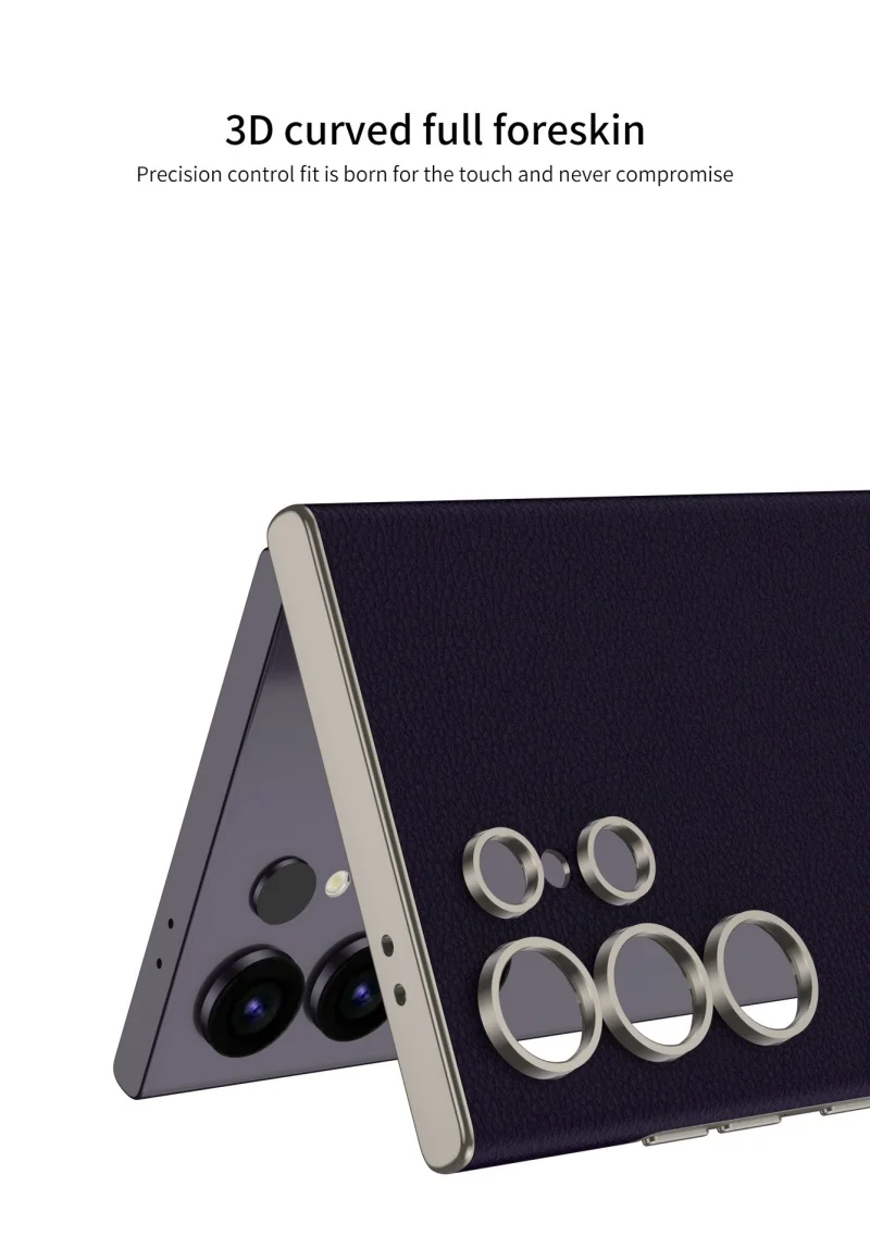 Samsung S24Ultra Skin Feeling Plain Leather Full Edge Curved Case