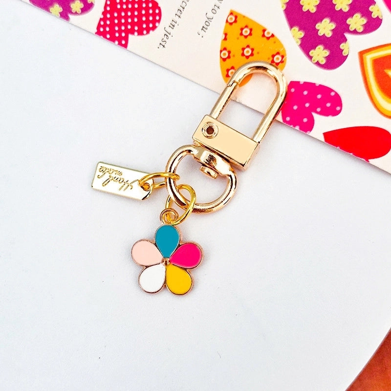 Cute Letter Flower Metal Women’s Keychain