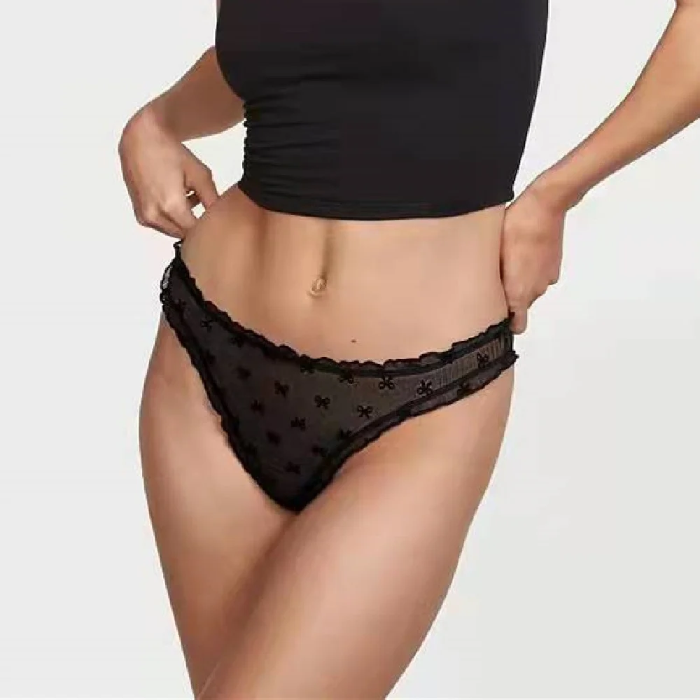 Athvotar Athvotar Edge Bow Net Tlove Trousers Elastic Good T Trousers Women T-Tong Tong