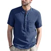 Gioiacombo™ Camicia a maniche corte con colletto Henley tinta unita