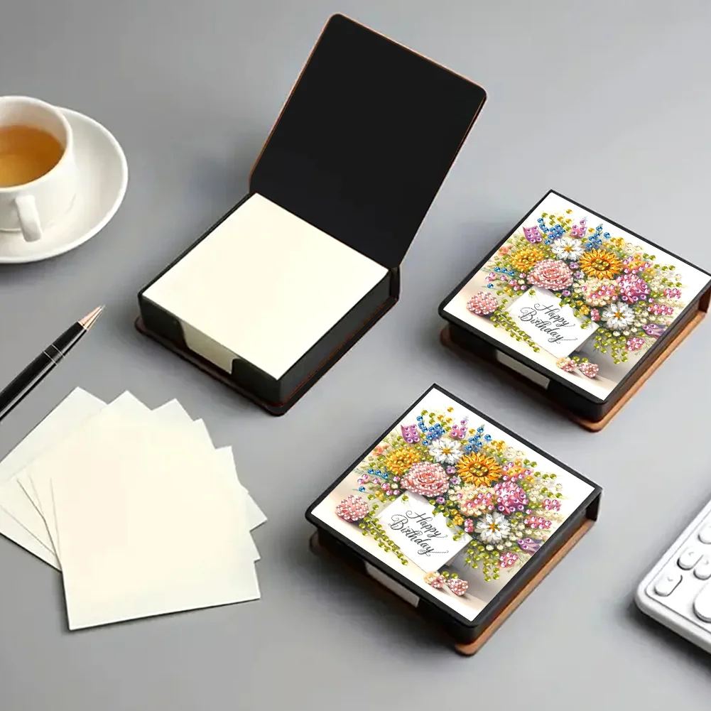 DIY Flower Diamond Painting Memo Pad Holder Mosaic Kit for DIY Art Craft