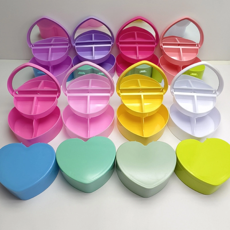 Casual Elegant Minimalist Heart Shape Solid Color Plastic Storage Box Makeup Organizers