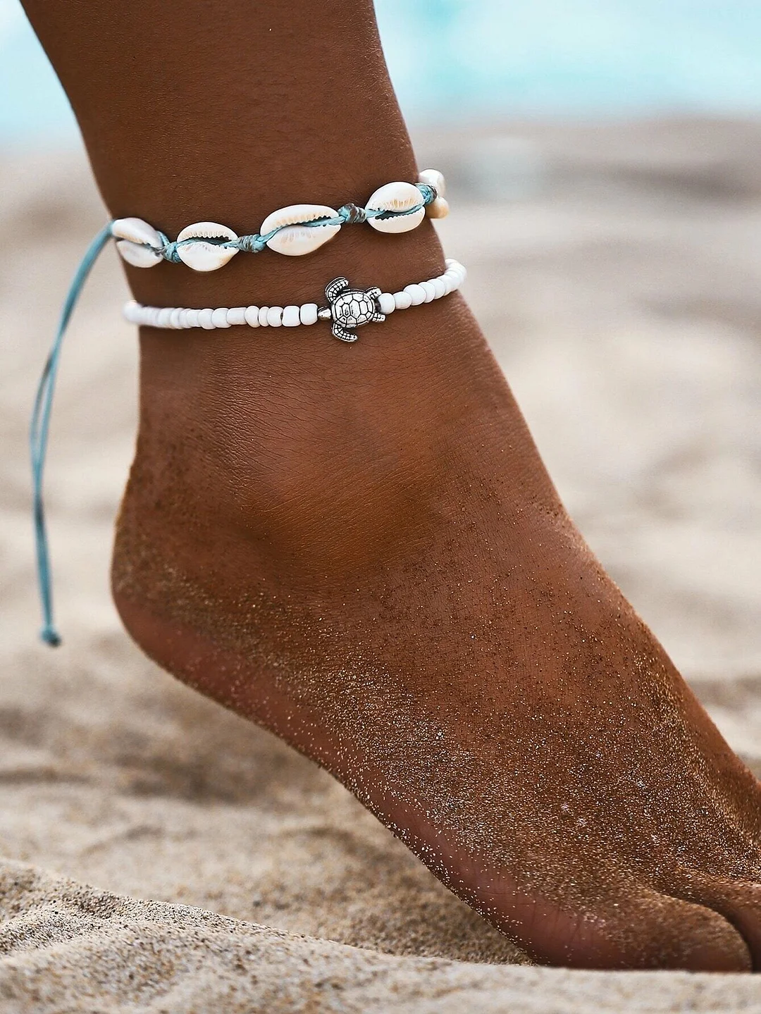 Beach Shell Anklet Two-piece Set