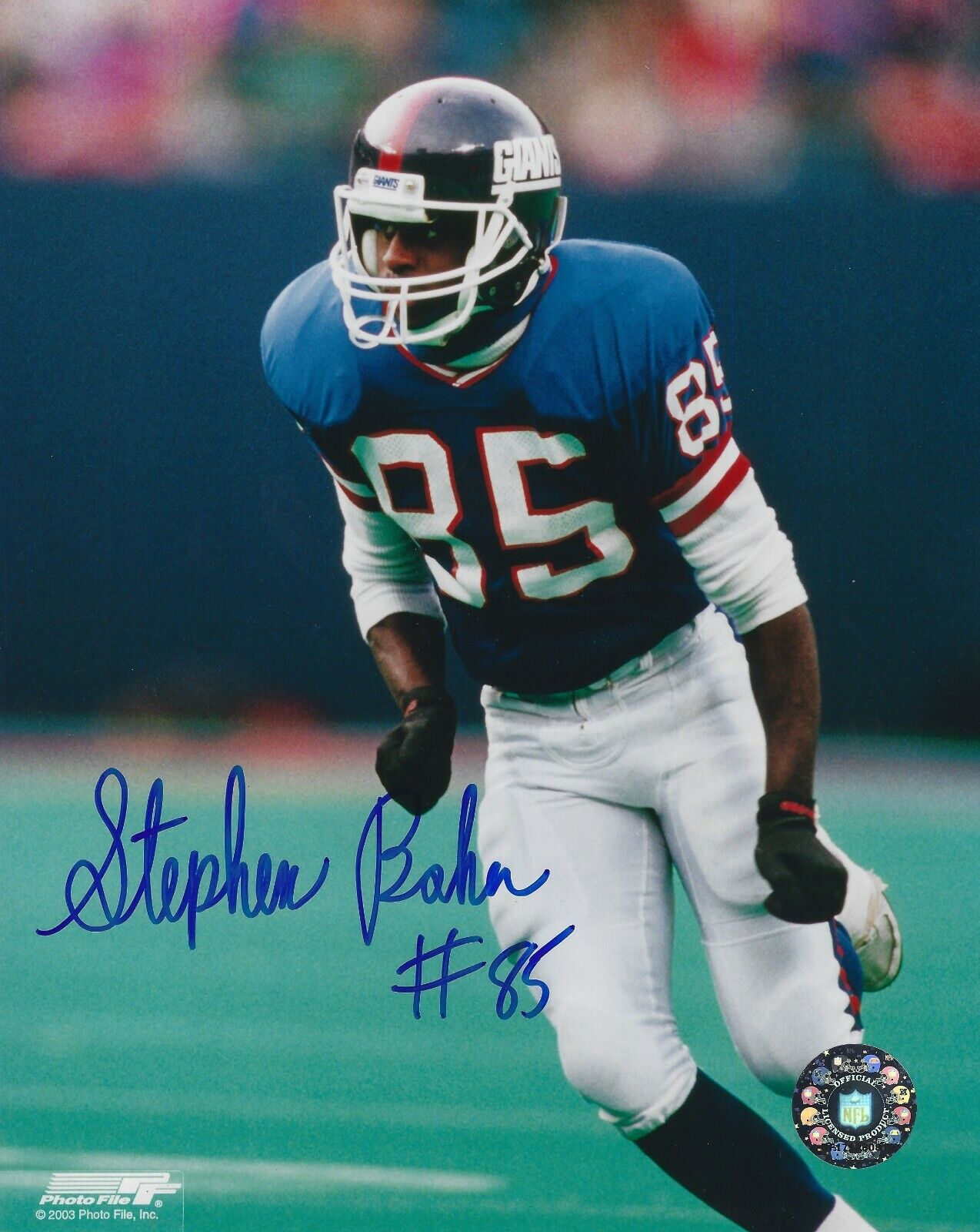 Signed 8x10 STEPHEN BAKER New York Giants Autographed Photo Poster painting - w/COA