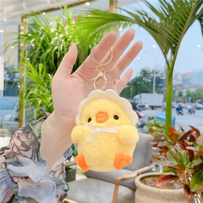 Soft Cute Chick Plush Toy Doll Pendant Keychain Backpack Hanging Ornaments Grasping Doll For Girls