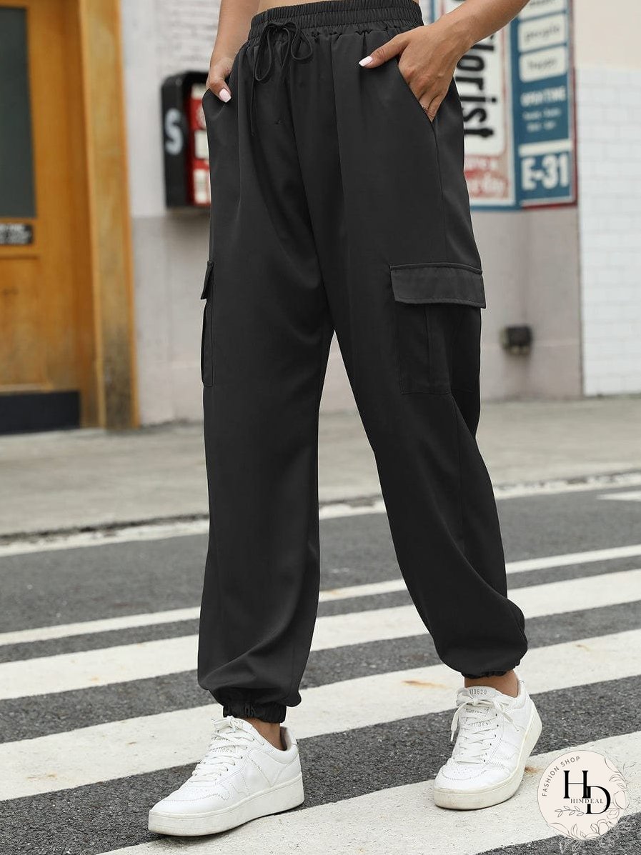 Stylish Cargo Pants, Elastic Waistband