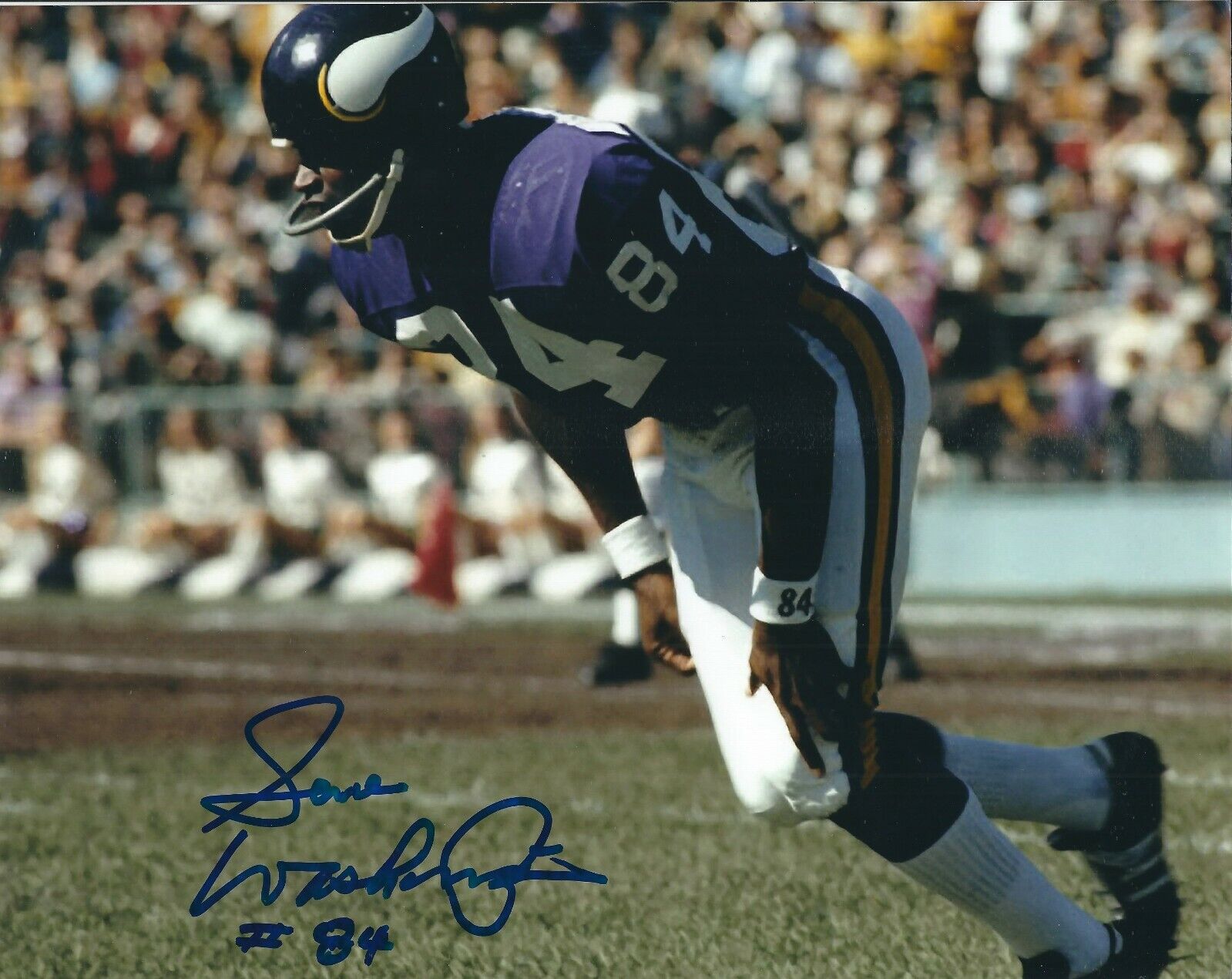 Signed 8x10 GENE WASHINGTON Minnesota Vikings Autographed Photo Poster painting - w/COA