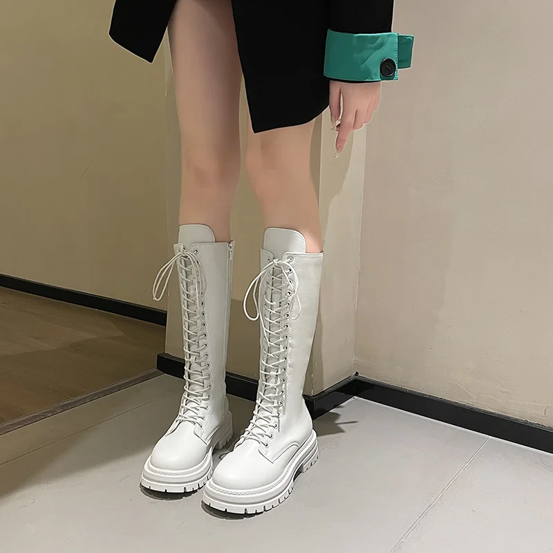 Wongn Wongn Boots Long Tube Boots Female 2023 New Spring And Autumn High Boots Small Boots Hot Style In The Middle Tube Leather Boots Horse Boots