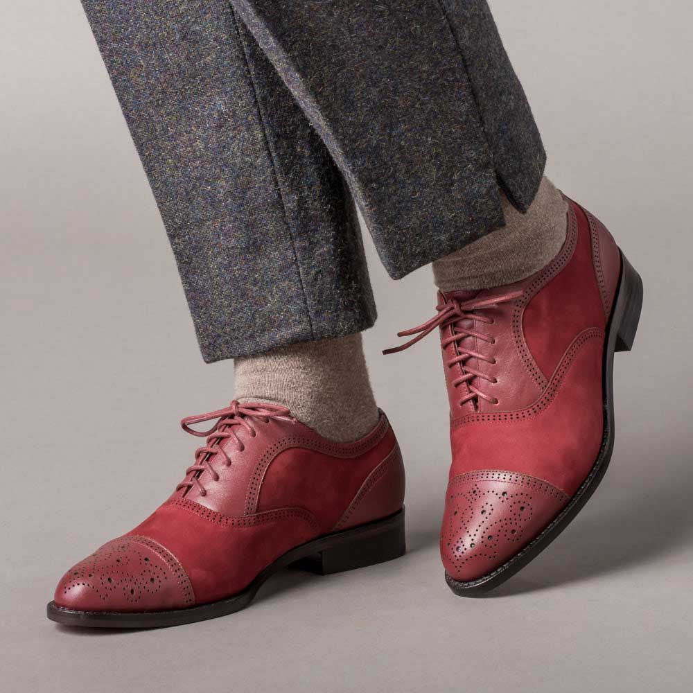 Maroon Vegan Leather Round Toe Lace-Up Comfy Flat Oxford Shoes Nicepairs