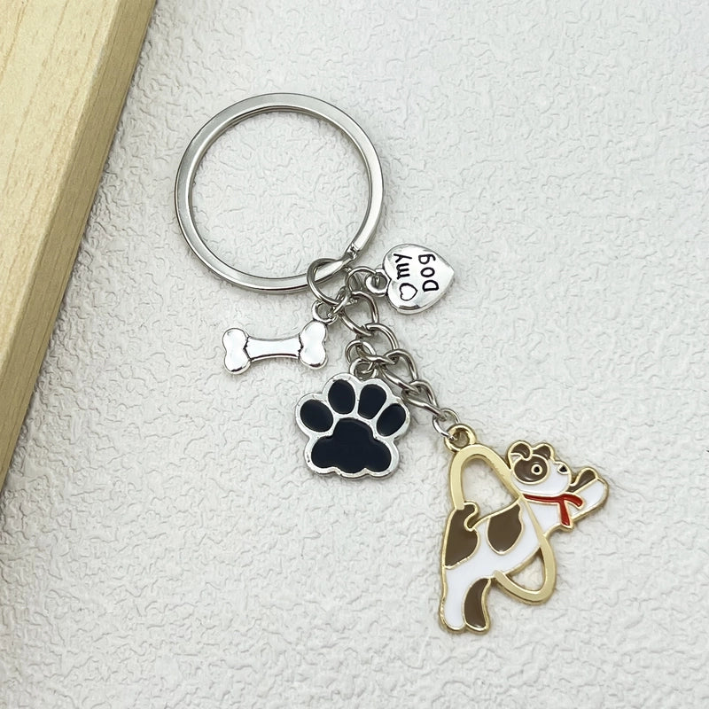 Casual Cute Minimalist Dog Alloy Enamel Keychain