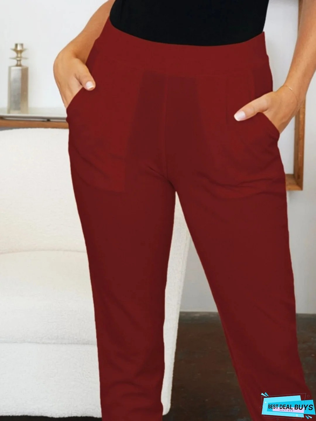 Pocketed High Waist Skinny Pants