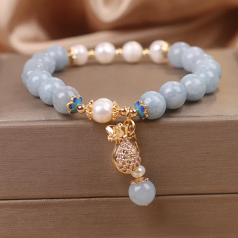 Money bag Blue Agate Bracelet