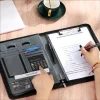 A4 Multifunctional Leather Folder, Business Manager Folder, Office Document Handbag with Zipper