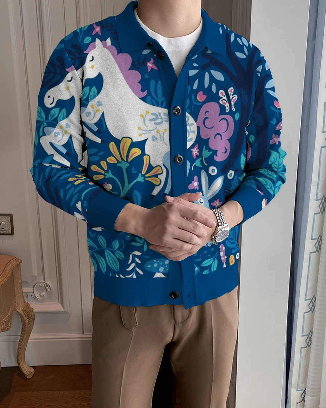 Men's Lapel Knitted Sweater Cardigan 3a51