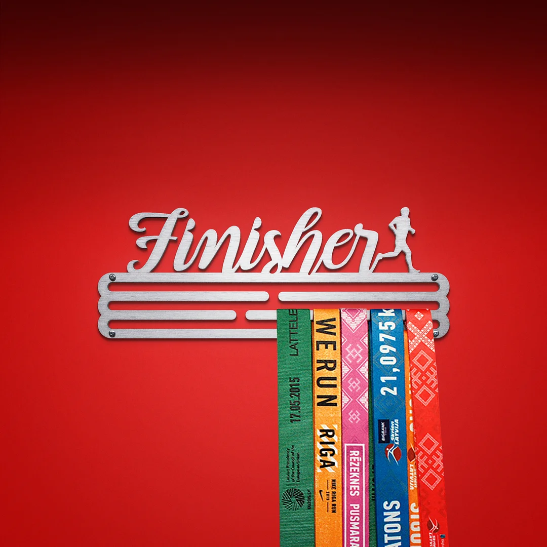 FINISHER Medal Hanger Display – Brushed Stainless Steel – Medium / 300mm / 30 Medals