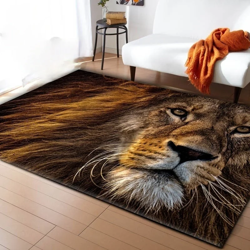 3D Leopard Tiger Lion Cat Non-slip Area Rugs Large Mat Rugs for Living Room Comfortable Carpet Soft Floor Mat Rugs for Bedroom 121