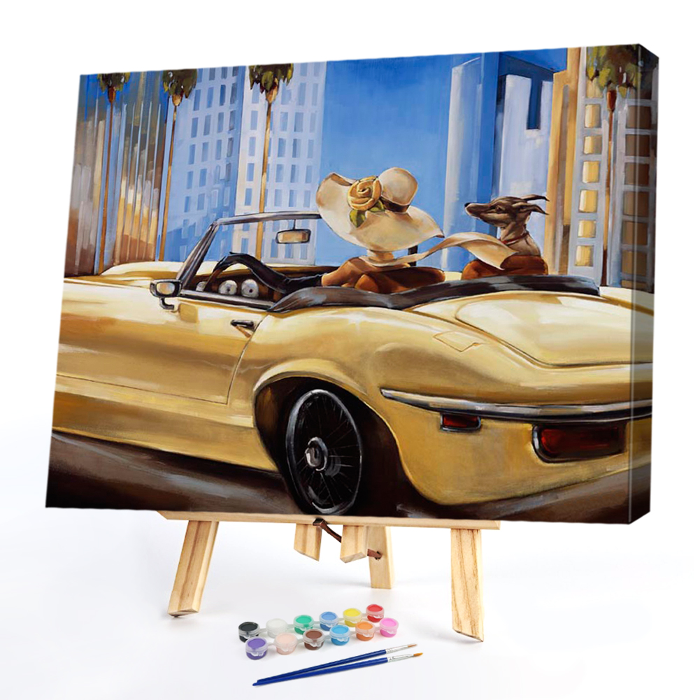 

50*40CM - Paint By Numbers - Girl Driving, 501 Original