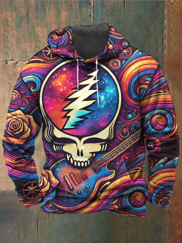 Unisex Skull Print Heavyweight Hoodies