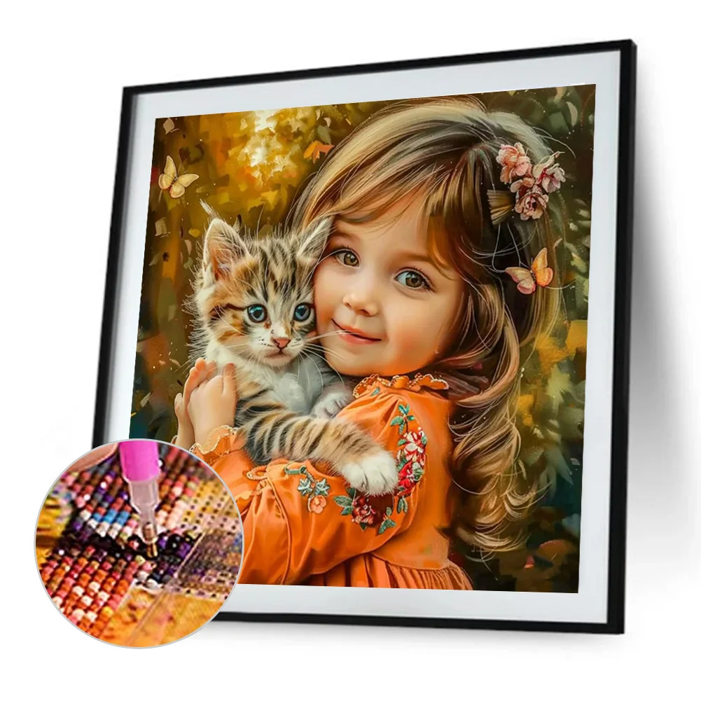 Diamond Painting - Full Round Drill - Girl(Canvas|40*40cm)