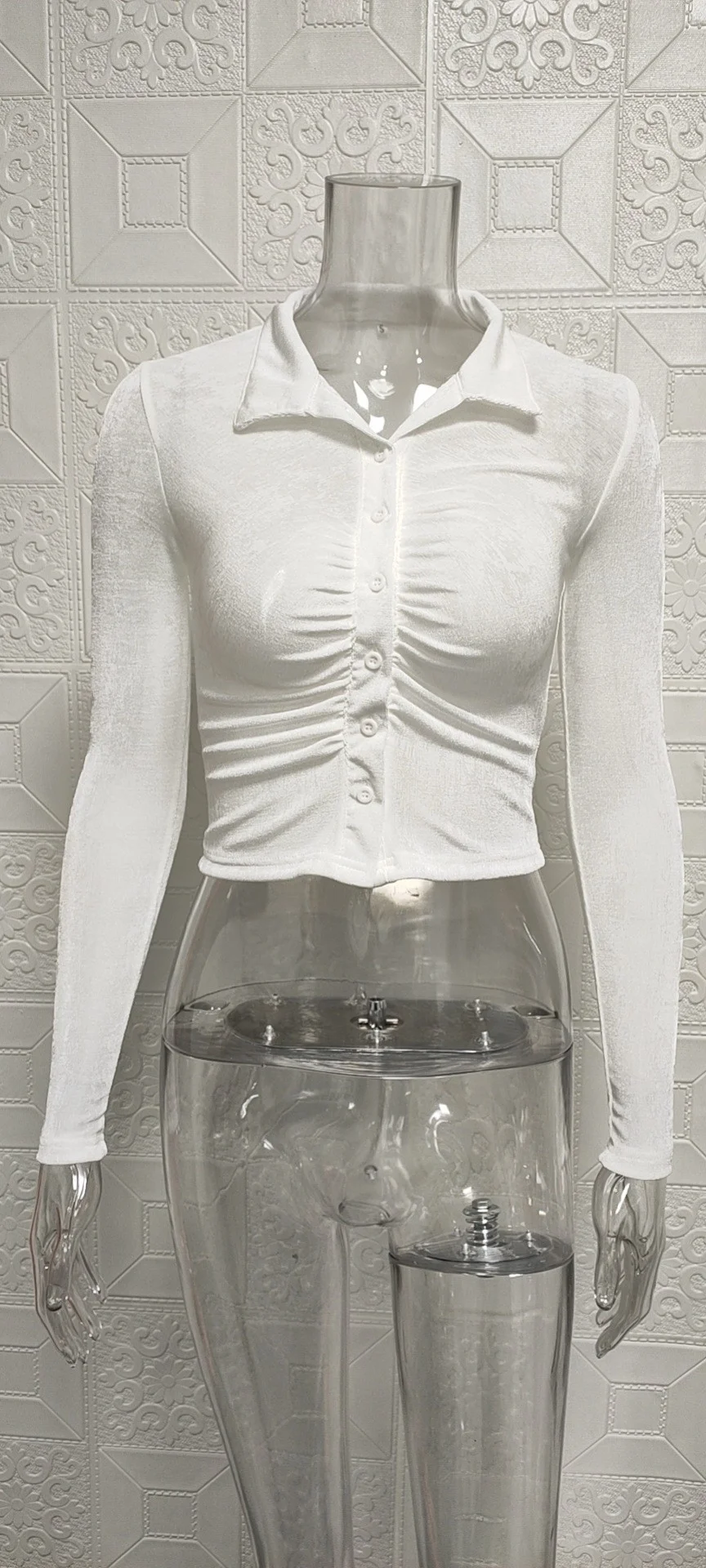 Nigikala Nigikala Summer New Fashion Sexy Hottie Flip-Flops Over-Necked Long-Sleeved Shirt Top Woman