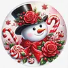 Red Candy Snowman Full 18CT 2 Strands DIY Stamped Cross Stitch Kits for Beginners Adults Home Wall Decor Cross Stitch Art and Crafts Kits 25x25cm