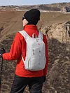 18L Lightweight Mountaineering Backpack with Reflective Strips & Chest Storage Bag Foldable Running Storage Knapsack Breathable Splash-Proof Hiking Nylon Pouch Hiking Work Travel Camping Backpacks
