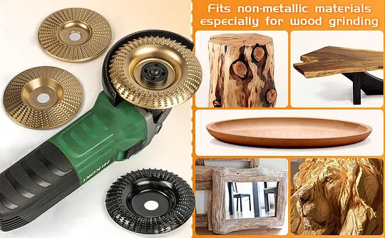 Wood Carving Disc Set for Angle Grinder 3Pcs, Grinding & Shaping Wheel for Wood Cutting, Durable Grinder Attachment Set Wood Carving Disc Set for Angle Grinder 3Pcs, Grinding & Shaping Wheel for Wood Cutting, Durable Grinder Attachment Set