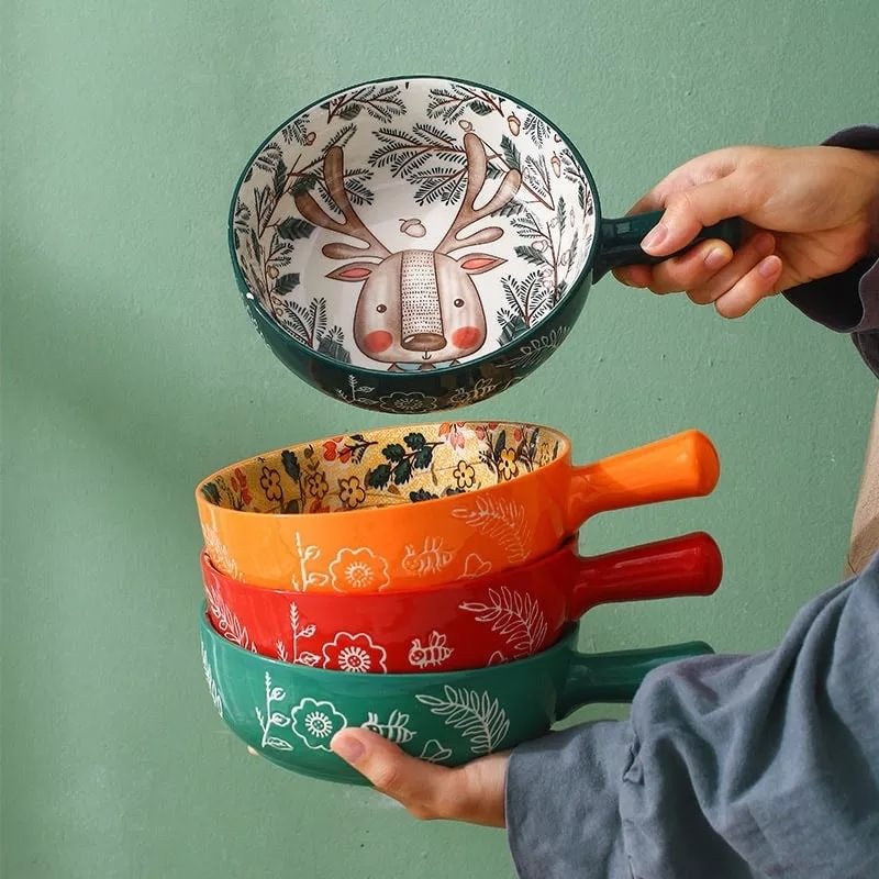 "The Forest Family" Single Handle Baking Bowl