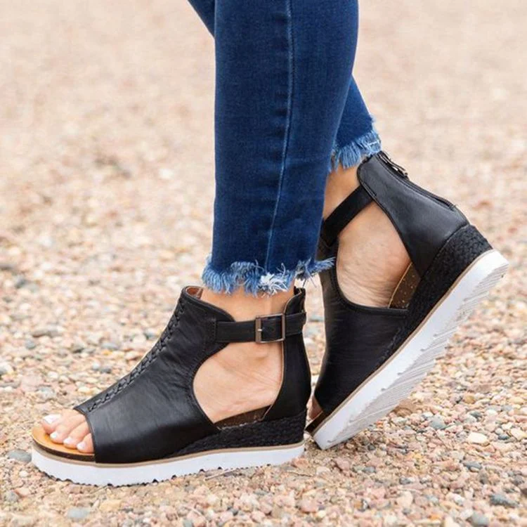 Vstacam Back to School Wedges Woman Sandals Platform Ankle Strap Open Toe Sandals 2022 Summer Female Flipflop Fashion Breathable Sandalias Mujer Shoes
