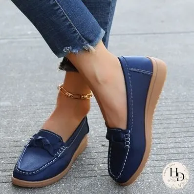 Weave Wedge Heeled Loafers