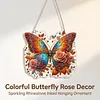 Rose Butterfly Fall 2D Flat DIY Diamond Painting Pendant