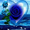 Diamond Painting-DIY Full Round Drill Blue Rose