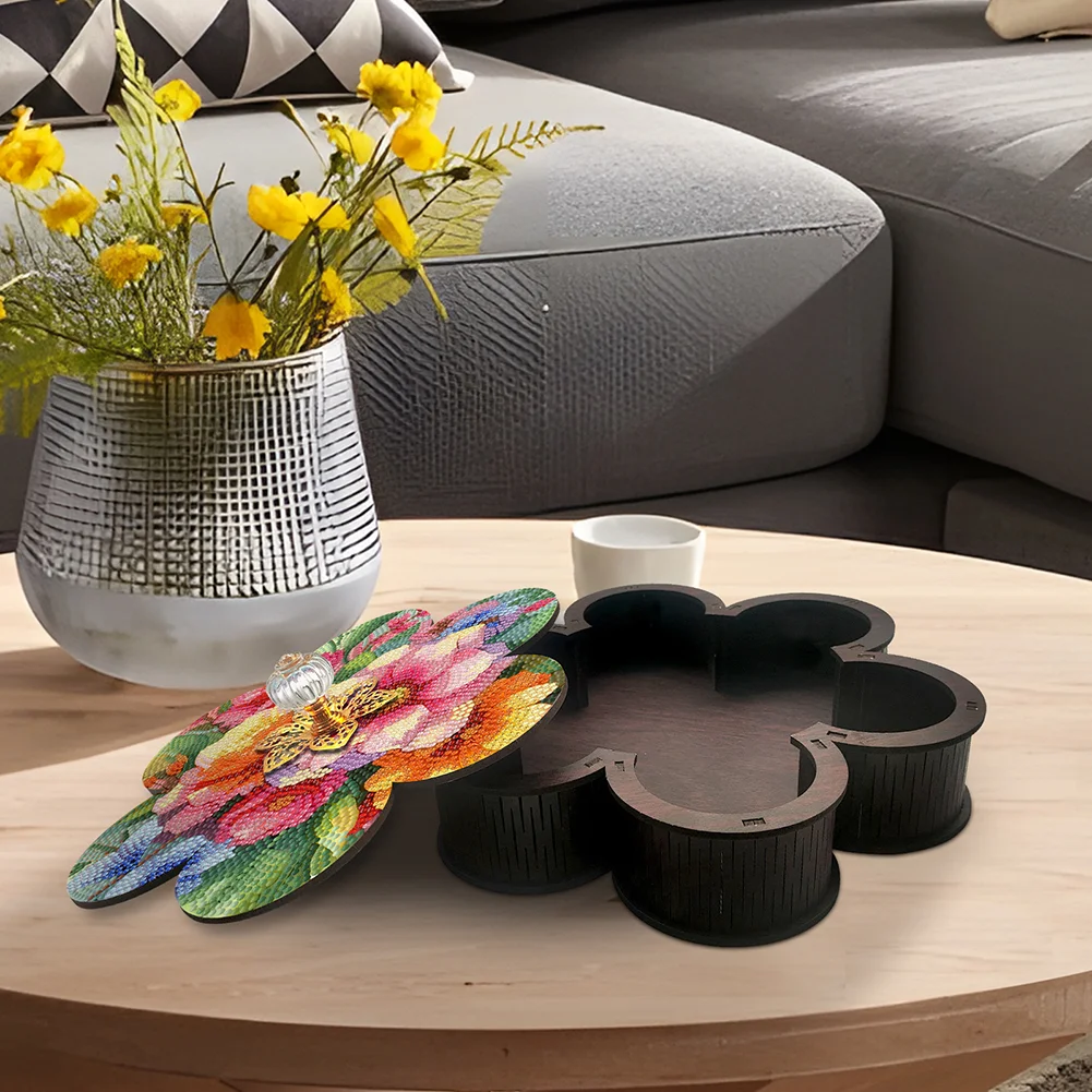 DIY Flower Diamond Painting Storage Box Sundries Organizer Case for Beginners