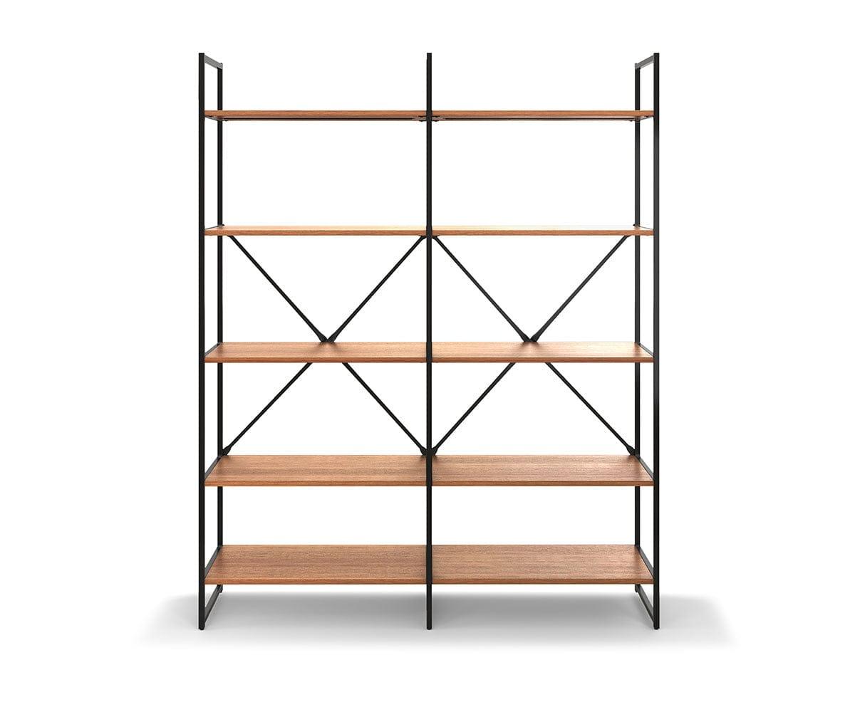 West Wide Bookcase Black/Rustic Oak - Scandinavian Designs (49139429048614)