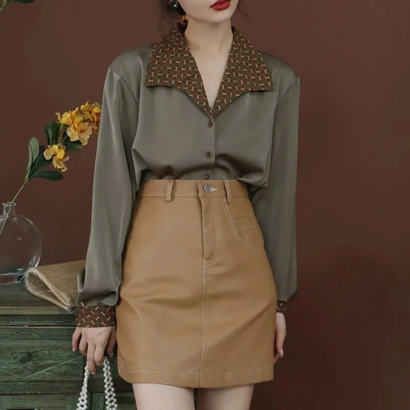 Fashion Women Chiffon Blouse Long Sleeve Solid Korean Shirt Office Lady Slim Blusas Spring Autumn Elegant Blouses High Quality