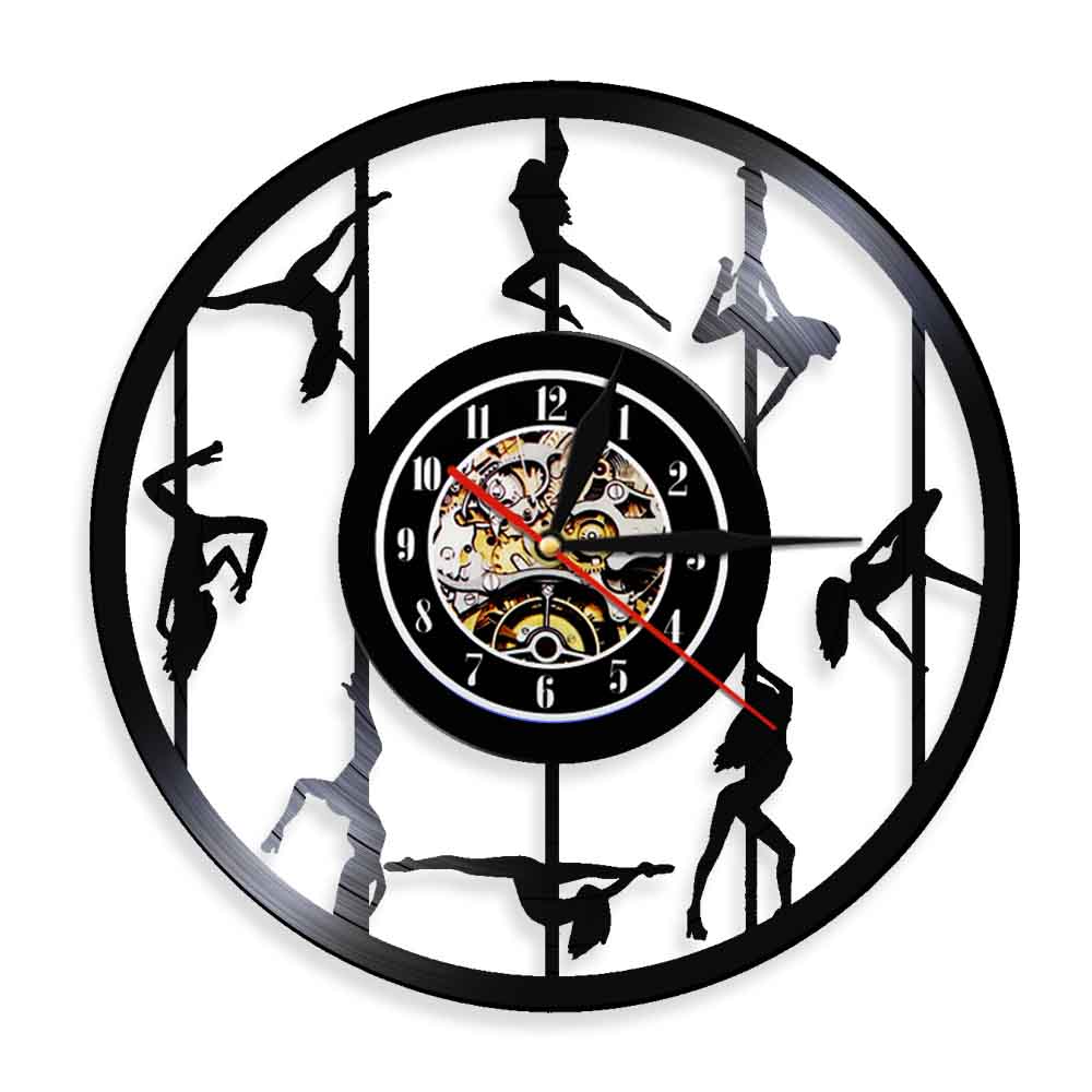 

Pole Dancers Silhouette Laser Cut - Vinyl Record Wall Clock - Without LED, 501 Original