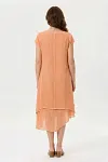 Asymmetrical Summer Dress, Floral Appliqu&eacute; Apparel, Guangzhou Garment Factory, Mature Women Fashion (30-60), Breathable Vacation Wear