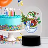 DIY Diamond Painting 7 Color Night Light Lamp Home Decoration Ornament Gift Kit(Snowman)