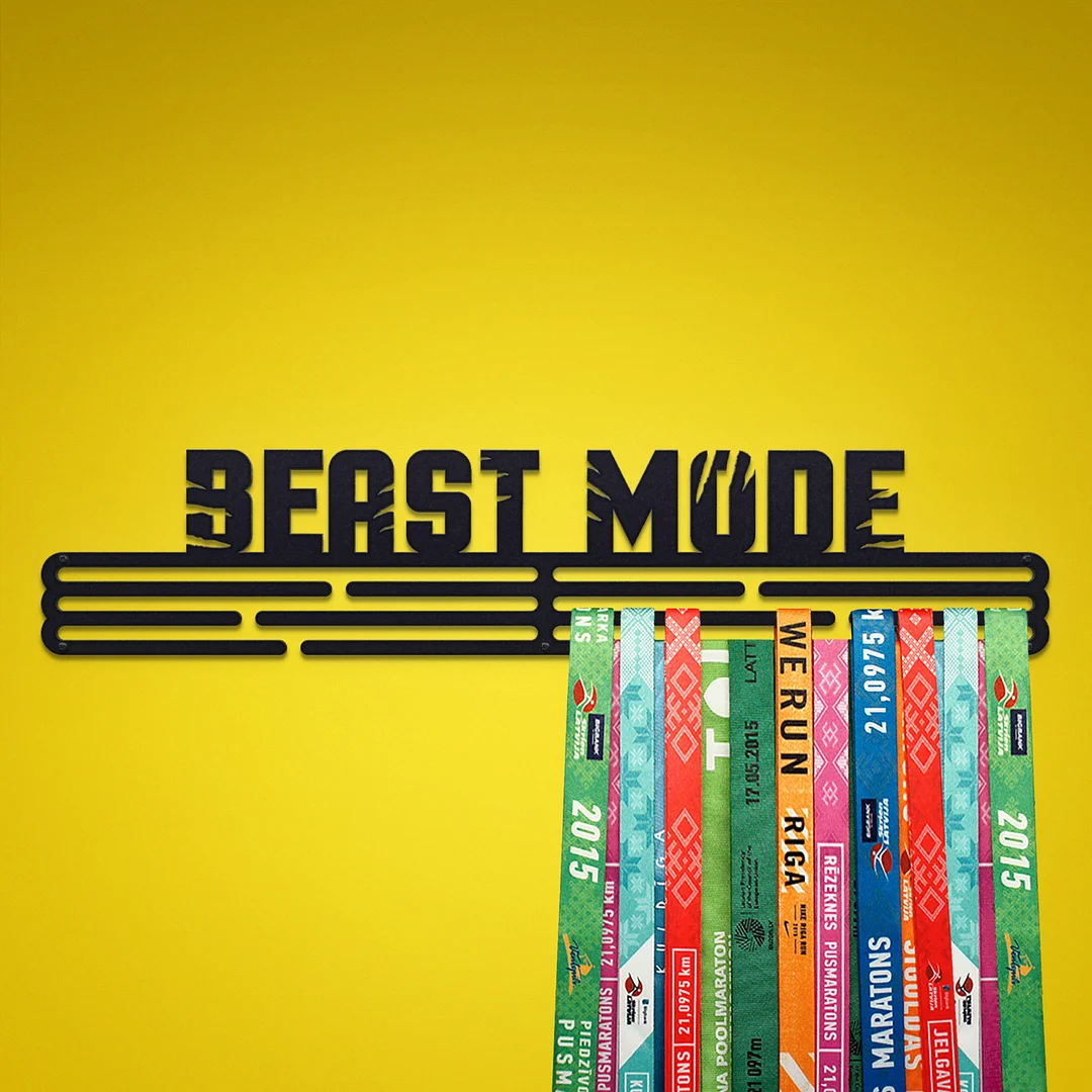 BEAST MODE Medal Hanger Display – Powder coated (matte black) – X-Large / 550mm / 60 Medals