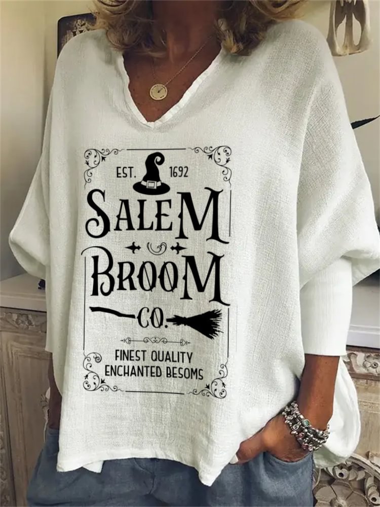 Halloween Salem Broom Co Oversize Tunic