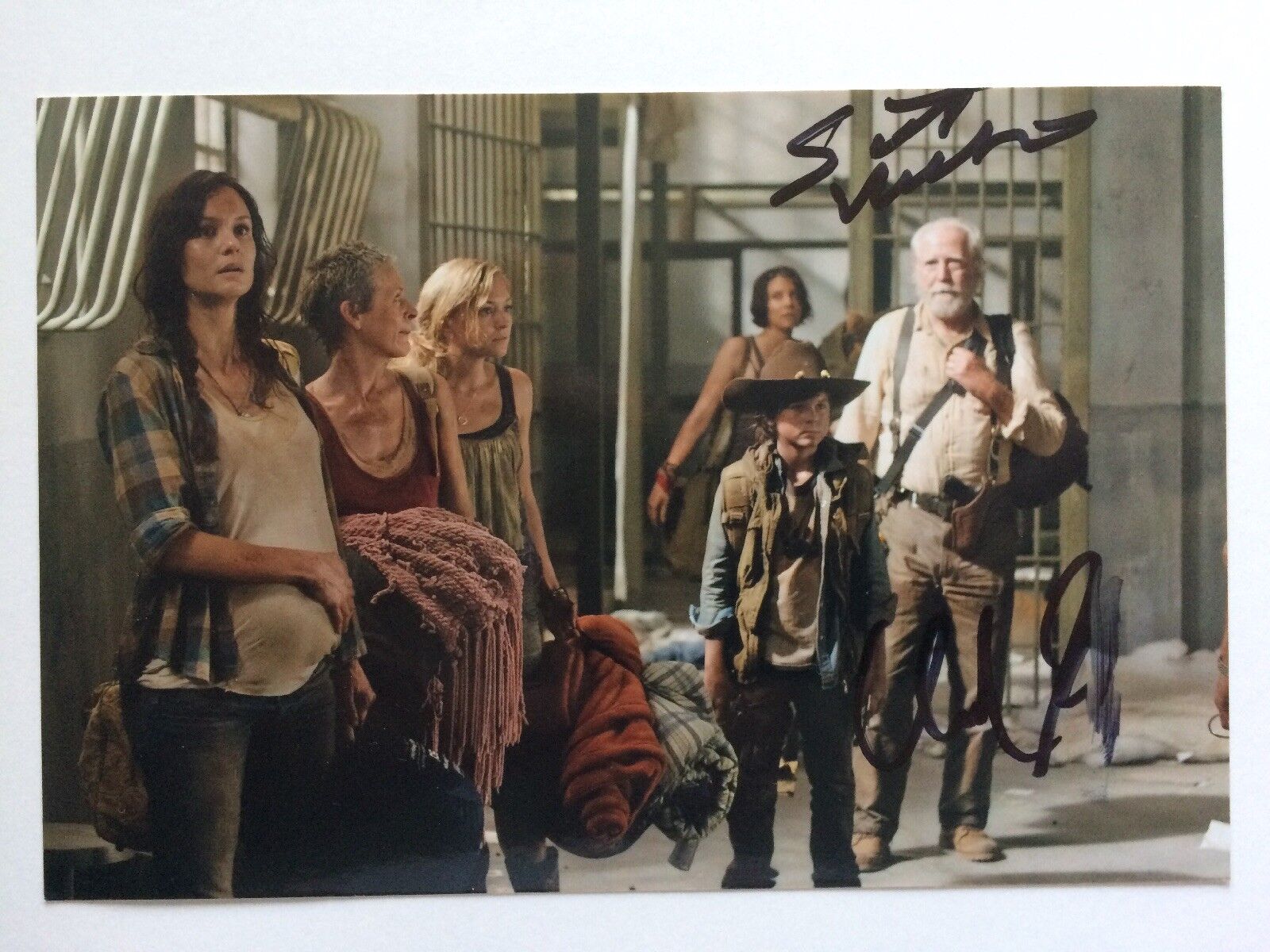 Scott Wilson Chandler Riggs Autographed Photo Poster painting The Walking Dead Herschel Carl