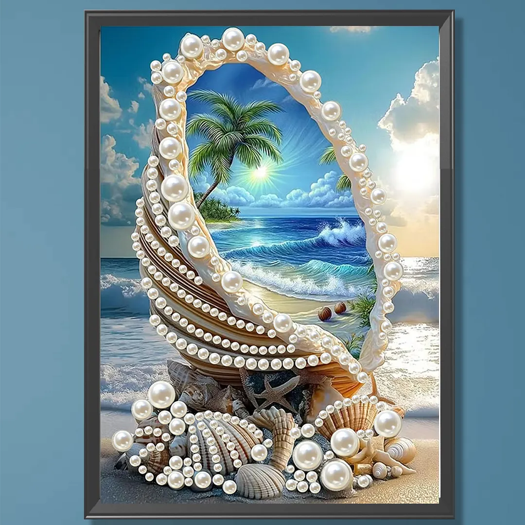 Pearl Diamond Painting Seascape Art 11.81x15.75in